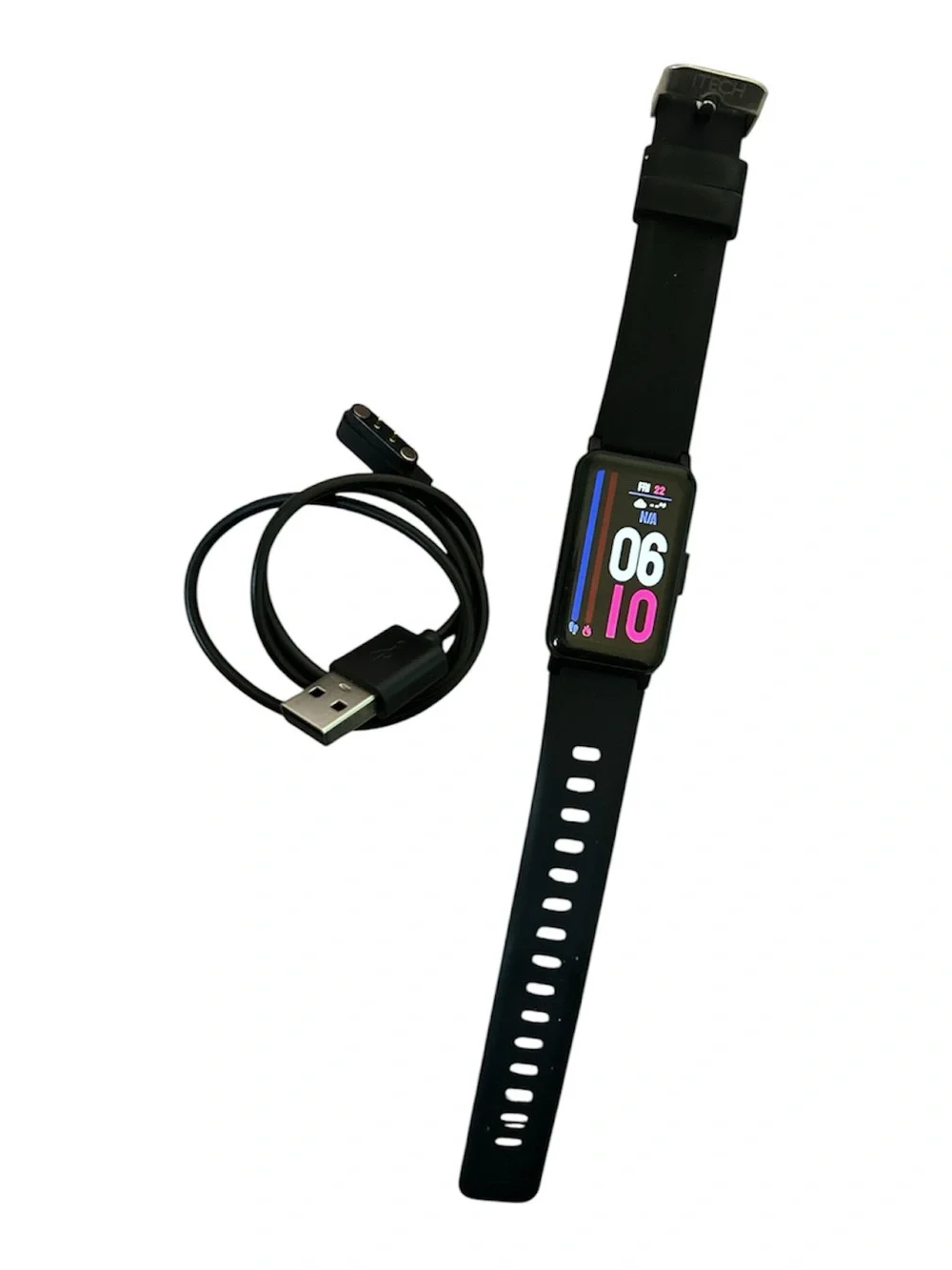 iTech Active 3 Unisex Adult Smartwatch Fitness Tracker, Black, Silicone Strap